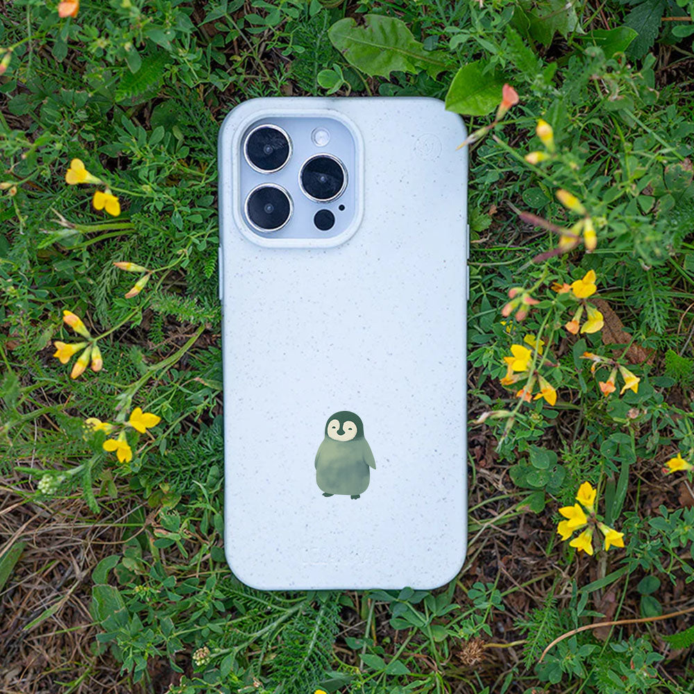 iPhone 14 Hülle - Pinguin weiß - "HappyPinguin" - nachhaltig