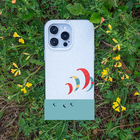 iPhone 14 pro Hülle - Kite weiß - "Kitesurf" - nachhaltig