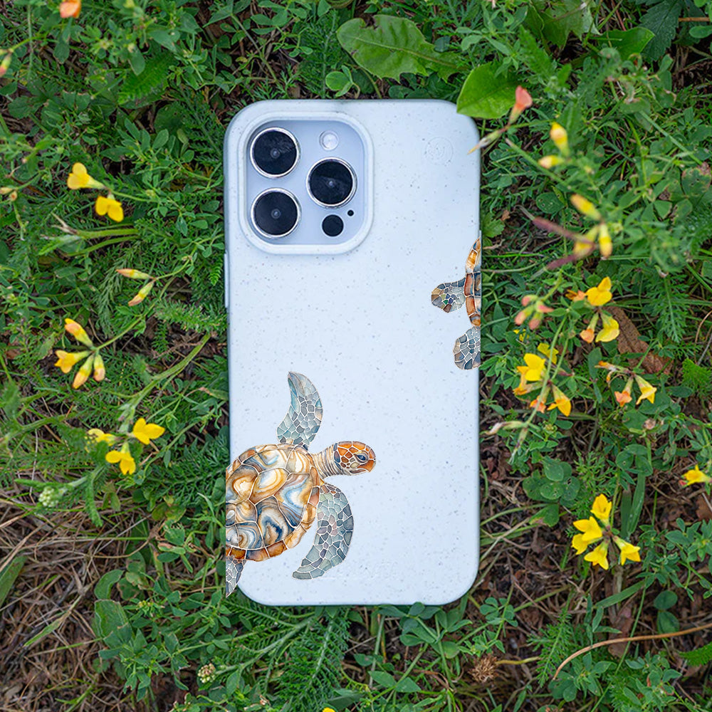 iPhone 17 Air Hülle - Schildkröte weiß - "TurtleGaze" - nachhaltig