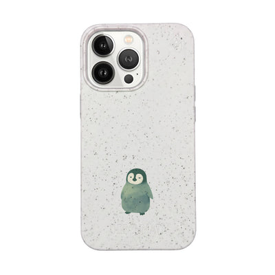 iPhone 13 pro Hülle - Pinguin weiß - "HappyPinguin" - nachhaltig