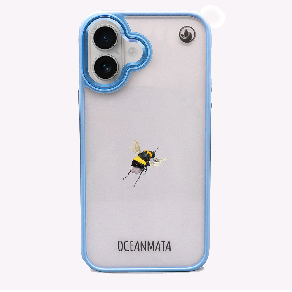 iPhone 16 Hülle - Hummel blau - "Bumblebee" - nachhaltig