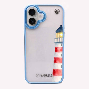 iPhone 16 Hülle - Leuchtturm blau - "Lighthouse" - nachhaltig