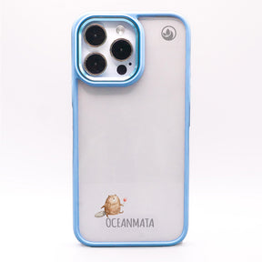 iPhone 15 pro Hülle - Biber blau - "BeaverBliss" - nachhaltig