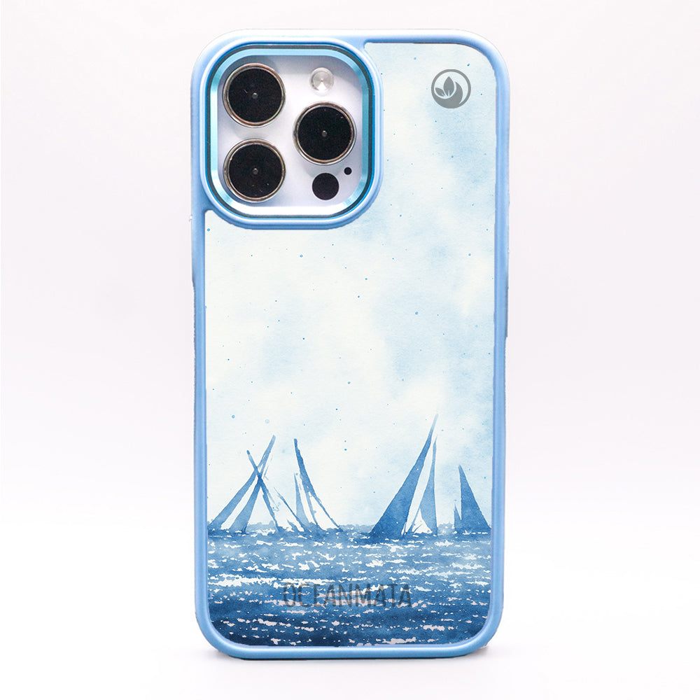 iPhone 15 pro max Hülle - segeln blau - "BlueHorizon" - nachhaltig