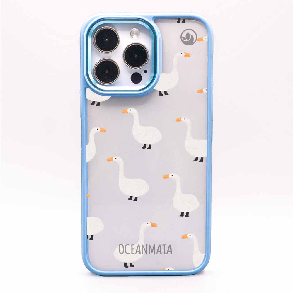 iPhone 13 pro max Hülle -  gans blau - "Goose Fella" - nachhaltig