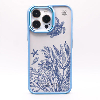 iPhone 14 Hülle - Schildkröten blau - "Silent Wave" - nachhaltig