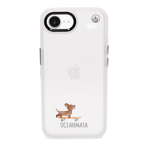 iPhone 16e Hülle - Skater Hund blau - "SkaterBoi" - nachhaltig