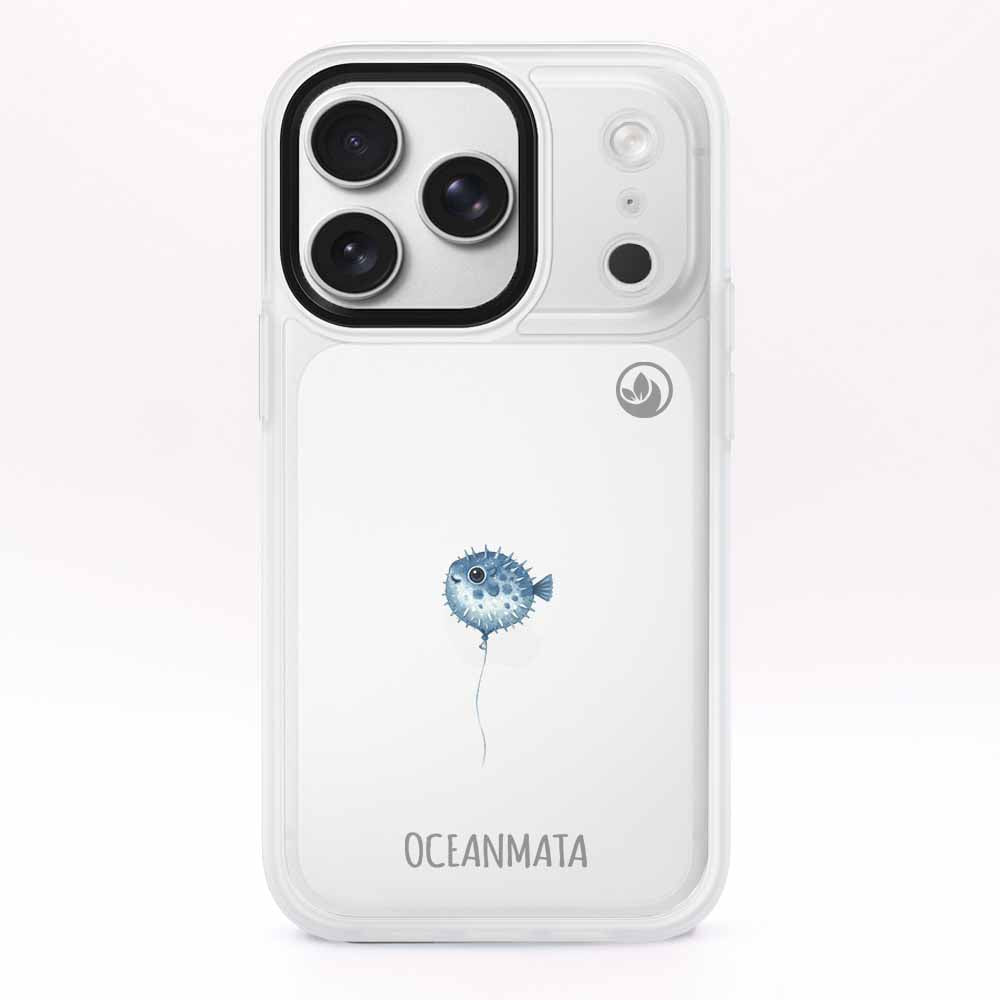 iPhone 17 pro Hülle - kugelfisch blau - "Pufferfish" - nachhaltig