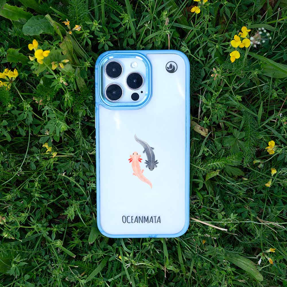 iPhone 13 pro max Hülle - Axlotl blau - "Axl" - nachhaltig