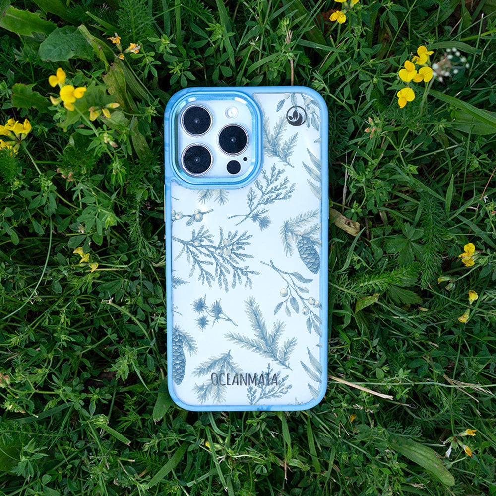 Samsung S25+ Hülle - Winterwald blau - "BluePine" - nachhaltig