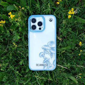 iPhone 15 pro Hülle -  qualle blau - "Jellies" - nachhaltig