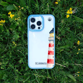 iPhone 13 pro max Hülle - Leuchtturm blau - "Lighthouse" - nachhaltig