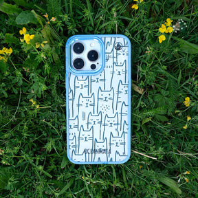 Samsung S24 Hülle - Katzen blau - "miau" - nachhaltig