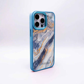 iPhone 16e Hülle - marmor blau - "BlueMarble" - nachhaltig