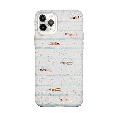 iPhone 11 pro Hülle - Schwimmen weiß - "lapflow" - nachhaltig