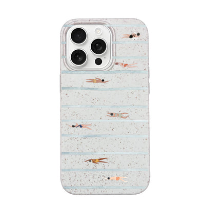 iPhone 16 Pro Case - Swimming White - "lapflow" - sustainable