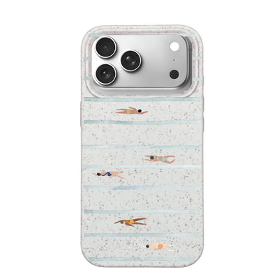 iPhone 18 Pro Max / 17 Pro Max Hülle - Schwimmen weiß - "lapflow" - nachhaltig