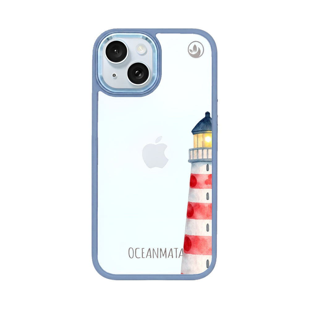 iPhone 15 Hülle - Leuchtturm blau - "Lighthouse" - nachhaltig