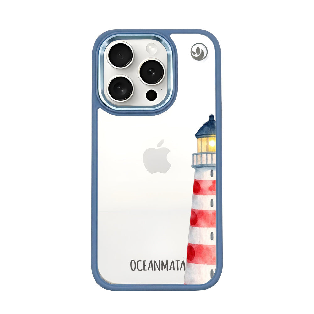 iPhone 15 pro max Hülle - Leuchtturm blau - "Lighthouse" - nachhaltig