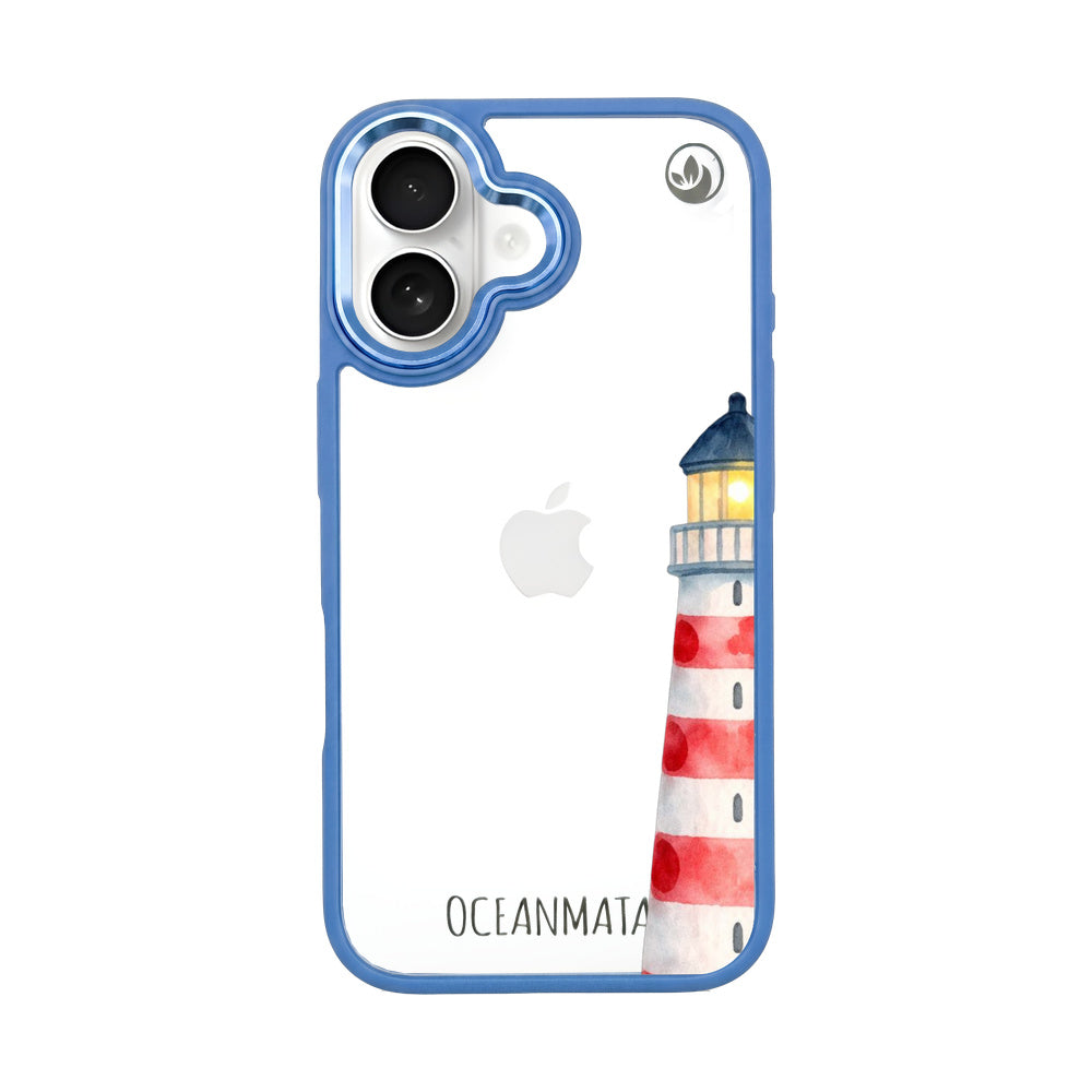iPhone 16 Hülle - Leuchtturm blau - "Lighthouse" - nachhaltig