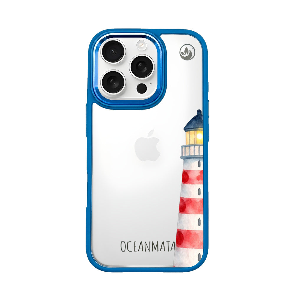 iPhone 16 pro Hülle - Leuchtturm blau - "Lighthouse" - nachhaltig