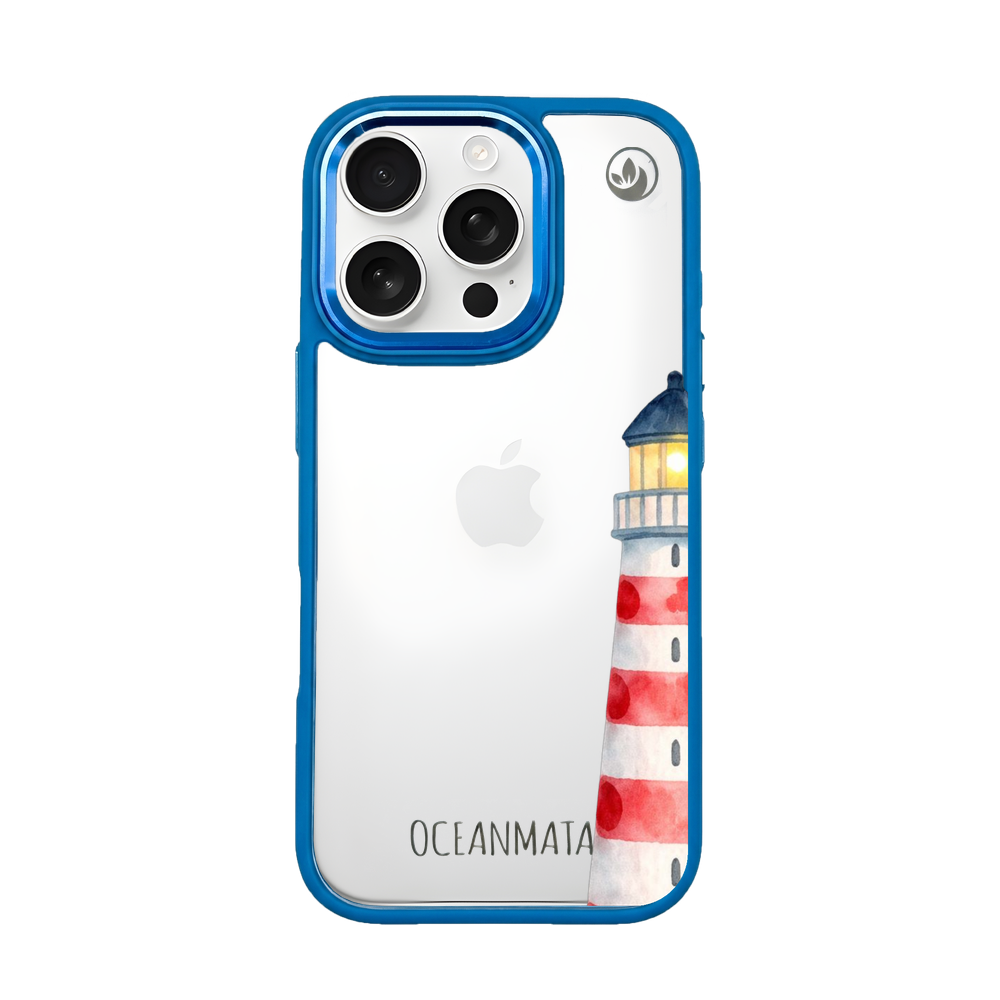 iPhone 16 pro Hülle - Leuchtturm blau - "Lighthouse" - nachhaltig