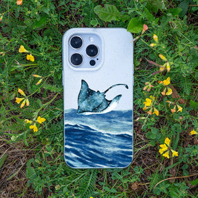 Biologisch abbaubare Handyhülle iPhone 16 Mantawave — kompostierbar — Bonus