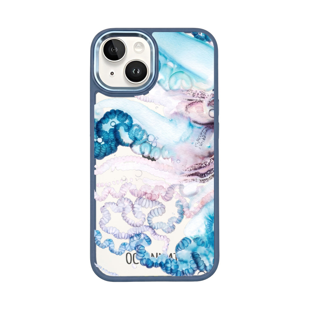 iPhone 14 Hülle - Qualle blau - "Men o' War" - nachhaltig