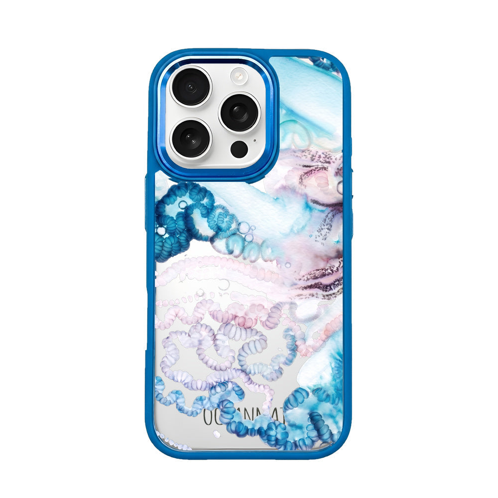 iPhone 16 pro max Hülle - Qualle blau - "Men o' War" - nachhaltig