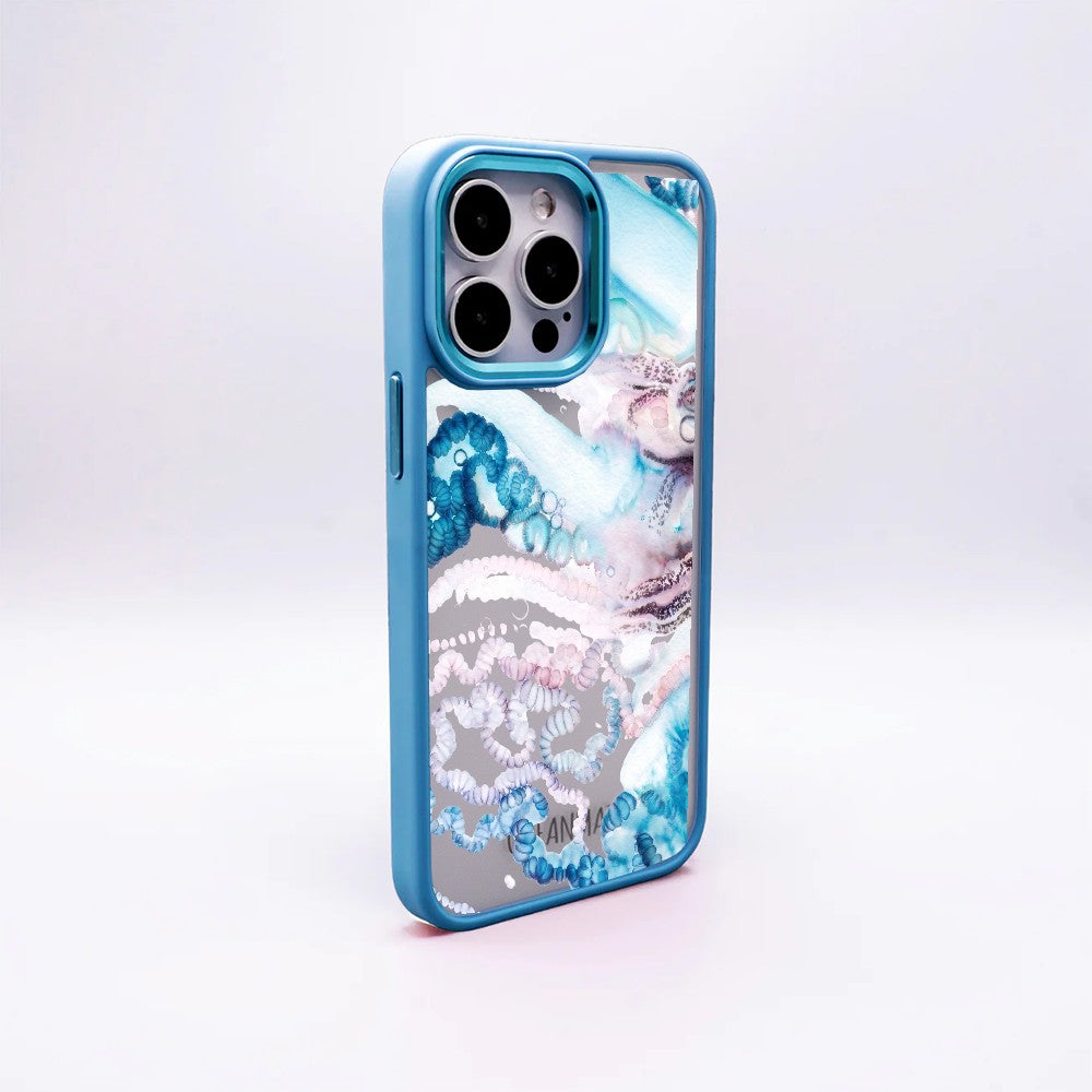 iPhone 17 pro max Hülle - Qualle blau - "Men o' War" - nachhaltig