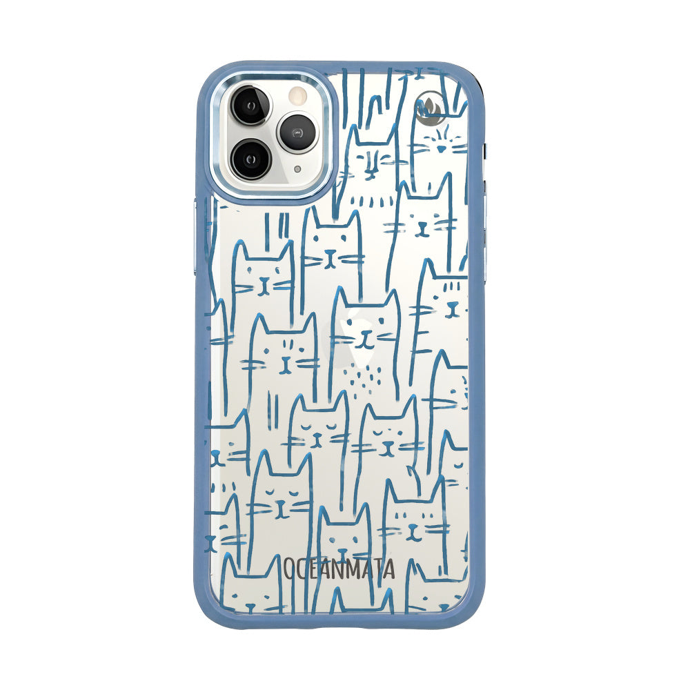 iPhone 11 pro Hülle - Katzen blau - "miau" - nachhaltig