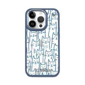 iPhone 14 pro max Hülle - Katzen blau - "miau" - nachhaltig
