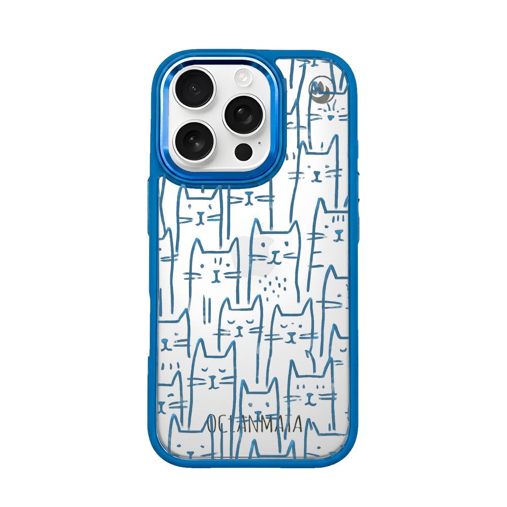 iPhone 16 pro max Hülle - Katzen blau - "miau" - nachhaltig