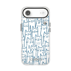 iPhone 17 Air Hülle - Katzen blau - "miau" - nachhaltig