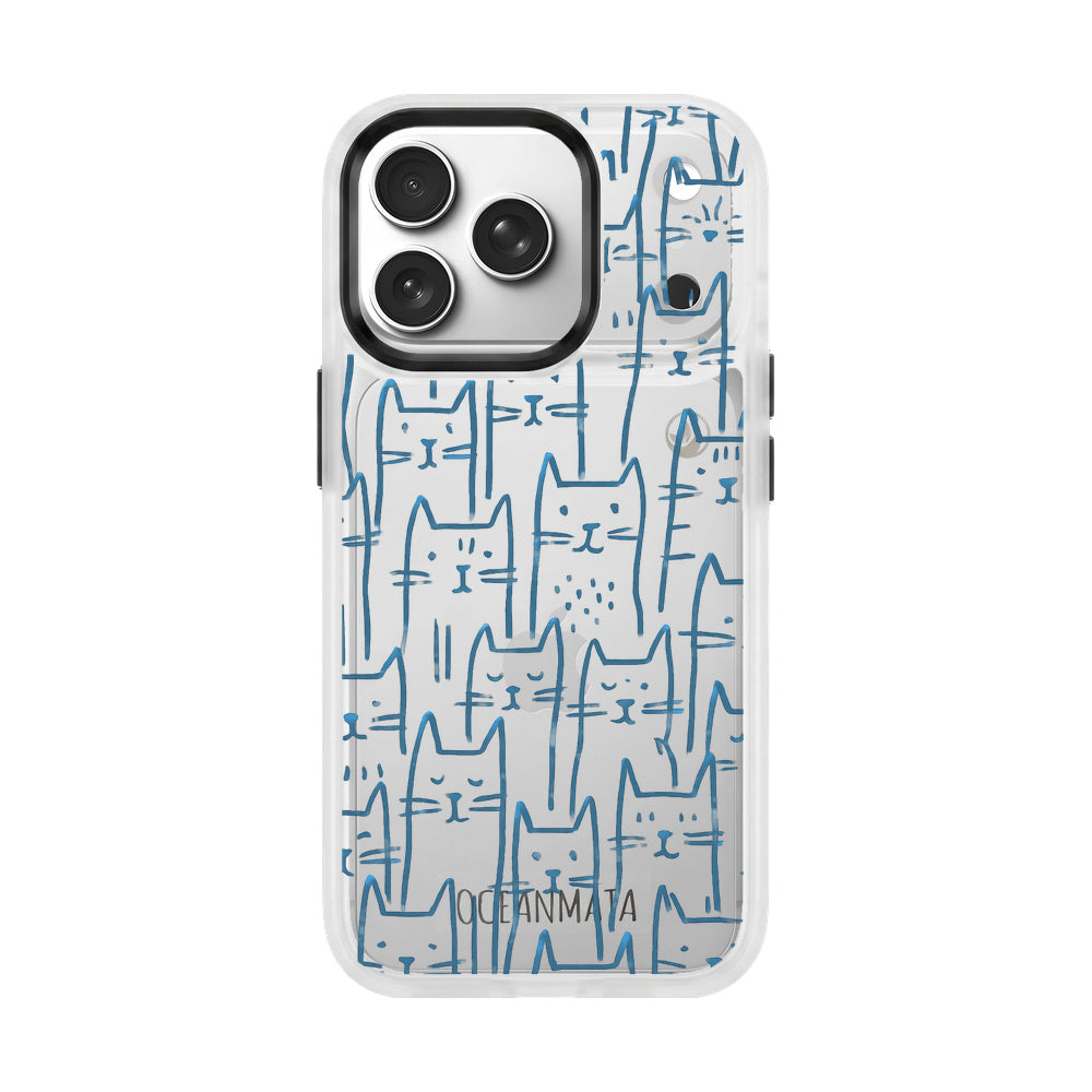 iPhone 17 pro max Hülle - Katzen blau - "miau" - nachhaltig