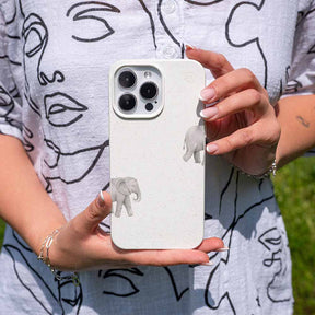 iPhone 16 Hülle - Elefant weiß - "Ele-Fant" - nachhaltig