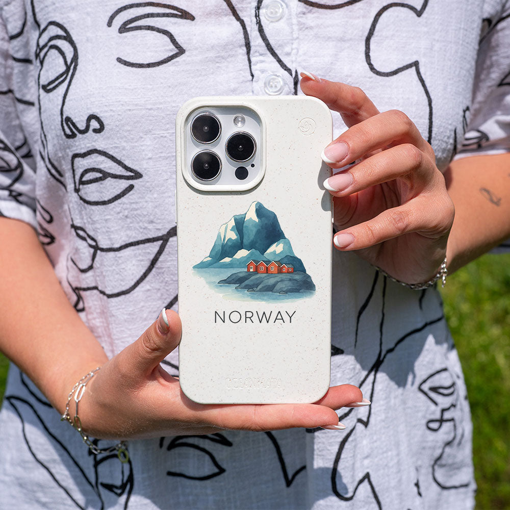 iPhone 15 pro max Hülle - Norwegen weiß - "Norway" - nachhaltig