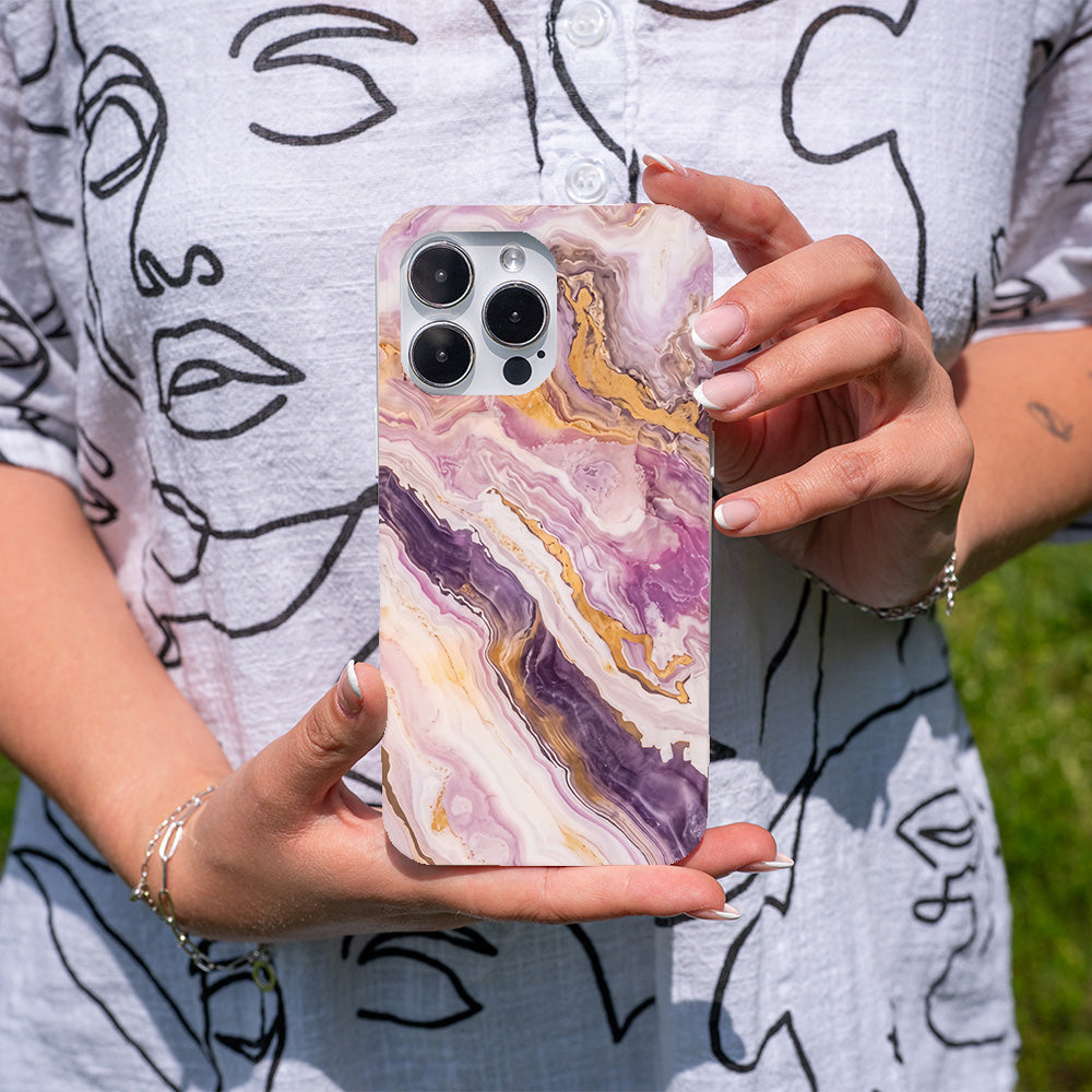 iPhone 11 Hülle - Marmor pink - "PinkMarble" - nachhaltig