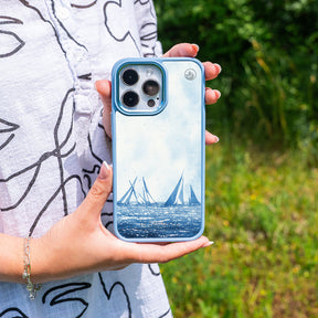 iPhone 14 pro max Hülle - segeln blau - "BlueHorizon" - nachhaltig