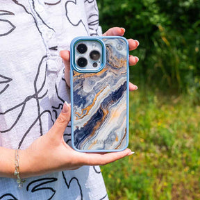 iPhone 16e Hülle - marmor blau - "BlueMarble" - nachhaltig
