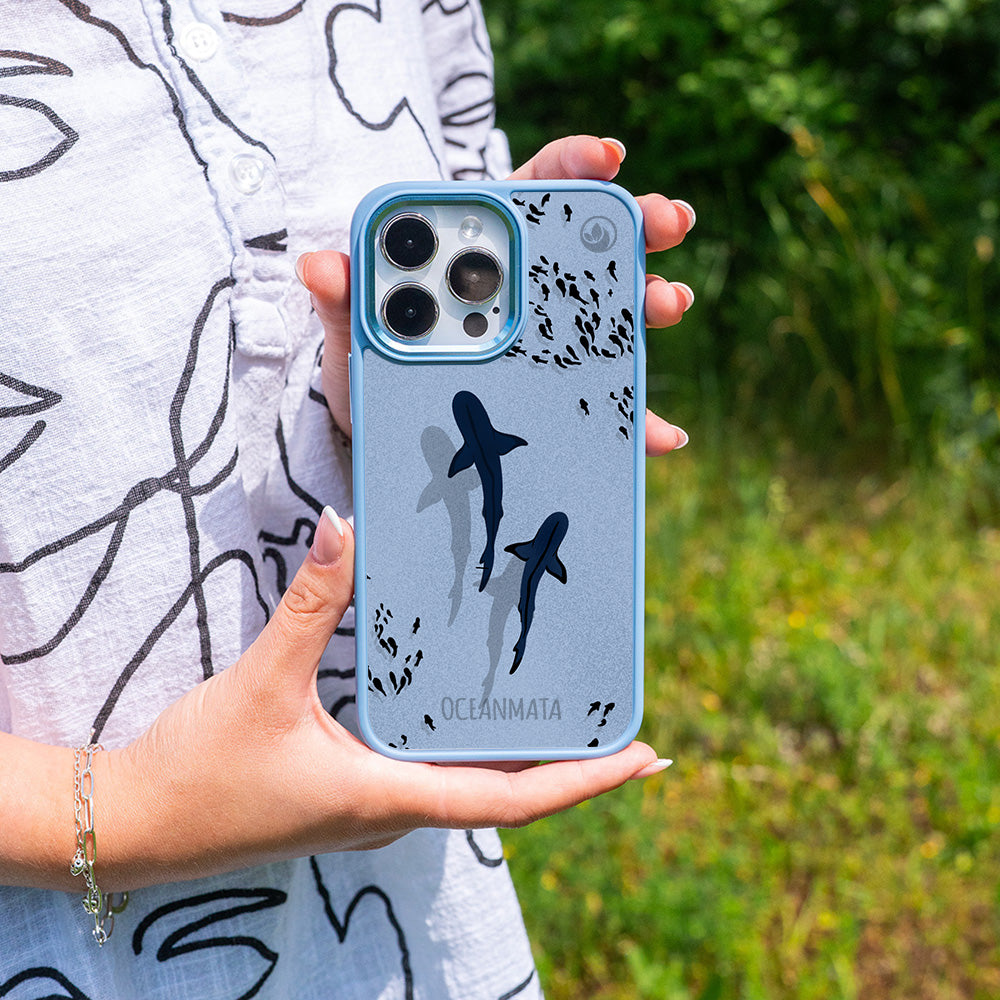 Samsung S24 Hülle - Hai blau - "Into the blue" nachhaltig