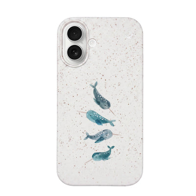 iPhone 17 Hülle - Narwal weiß - "Narwhale" - nachhaltig
