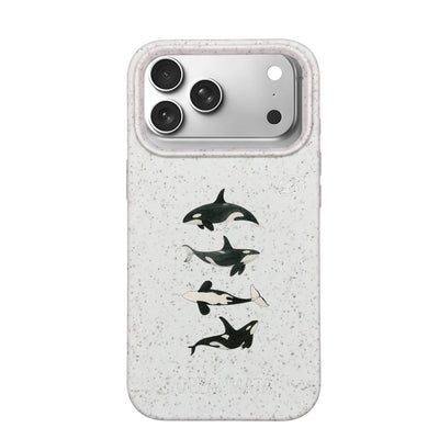 iPhone 18 Pro Max / 17 Pro Max Hülle - Orca weiß - "OrcaFamily" - nachhaltig