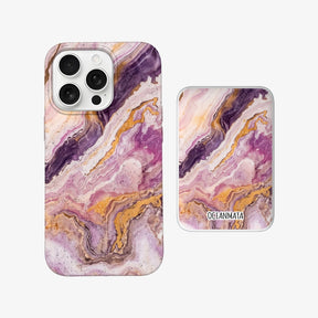 Powerbank MagSafe PinkMarble mit passender Hülle