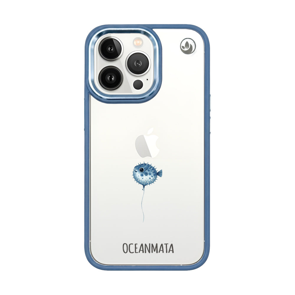 iPhone 13 pro Hülle - kugelfisch blau - "Pufferfish" - nachhaltig
