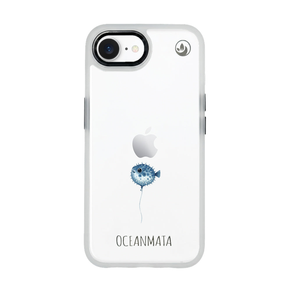 iPhone 16e/17e Hülle - kugelfisch blau - "Pufferfish" - nachhaltig