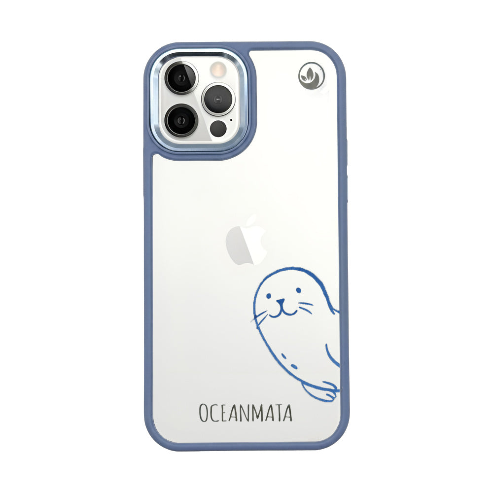 iPhone 12 pro / iPhone 12 Hülle - Robbe blau - "Robby" - nachhaltig