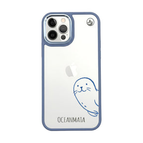 iPhone 12 pro / iPhone 12 Hülle - Robbe blau - "Robby" - nachhaltig