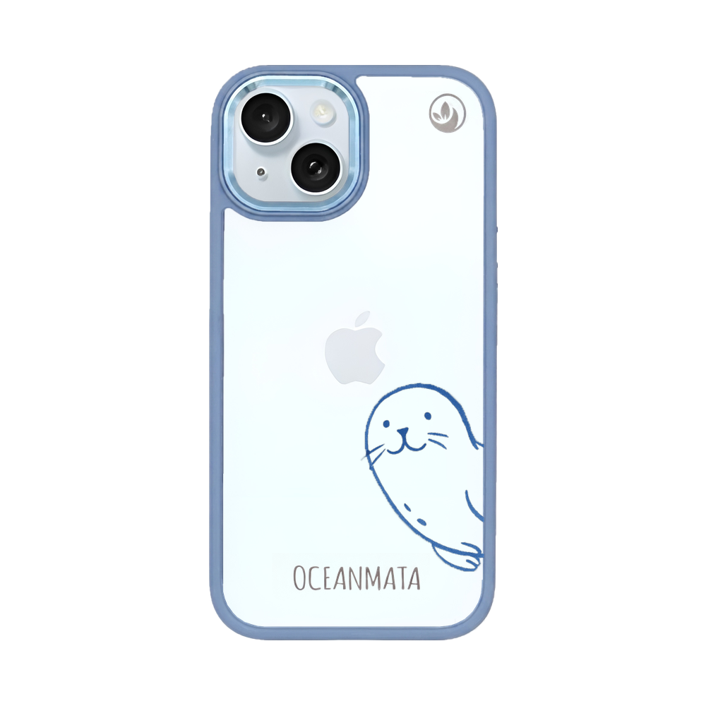 iPhone 15 Hülle - Robbe blau - "Robby" - nachhaltig
