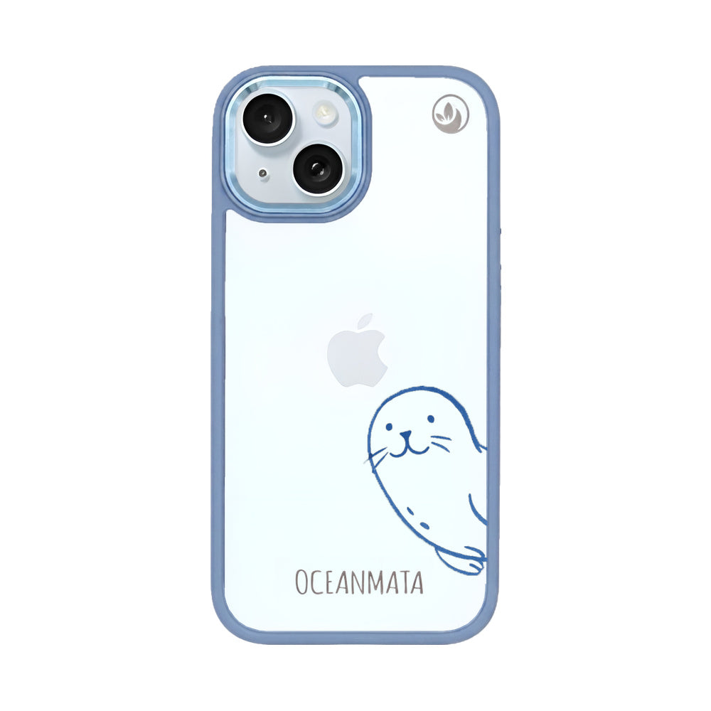 iPhone 15 Hülle - Robbe blau - "Robby" - nachhaltig